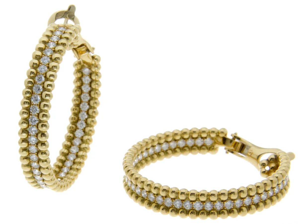 Van Cleef & Arpels Perlée Diamond Hoop Earrings
