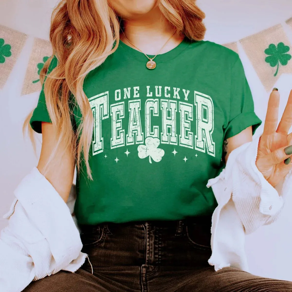 Varsity Letter One Lucky Teacher Tee
