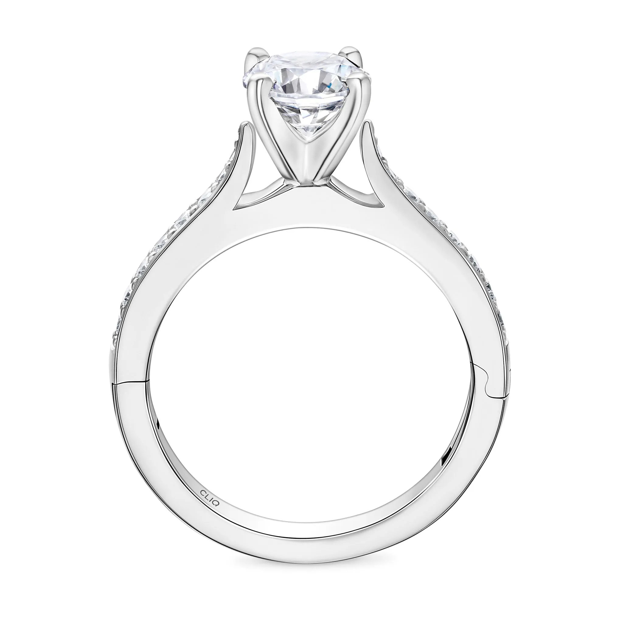 Verona Cathedral Engagement Ring with Side Stones