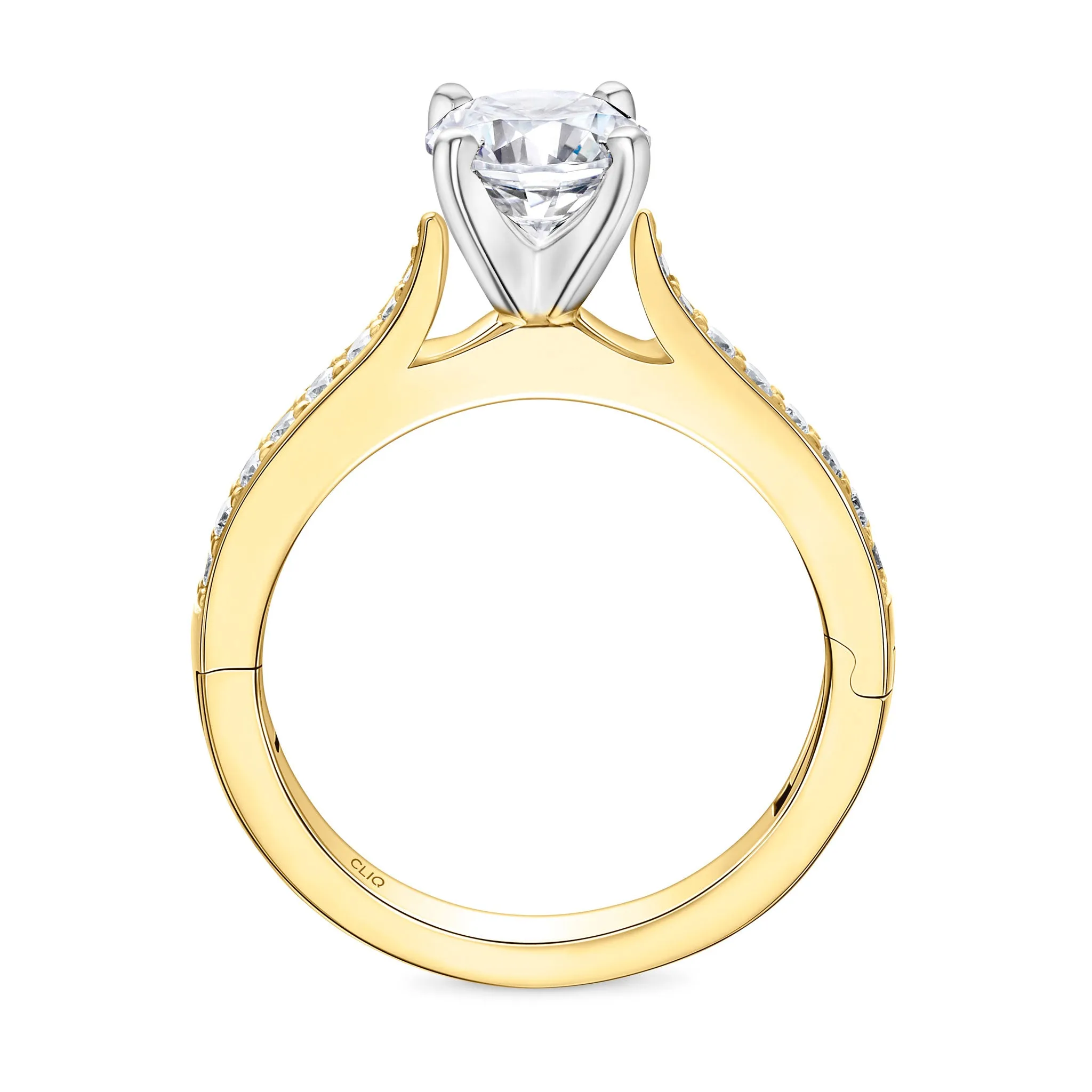 Verona Cathedral Engagement Ring with Side Stones