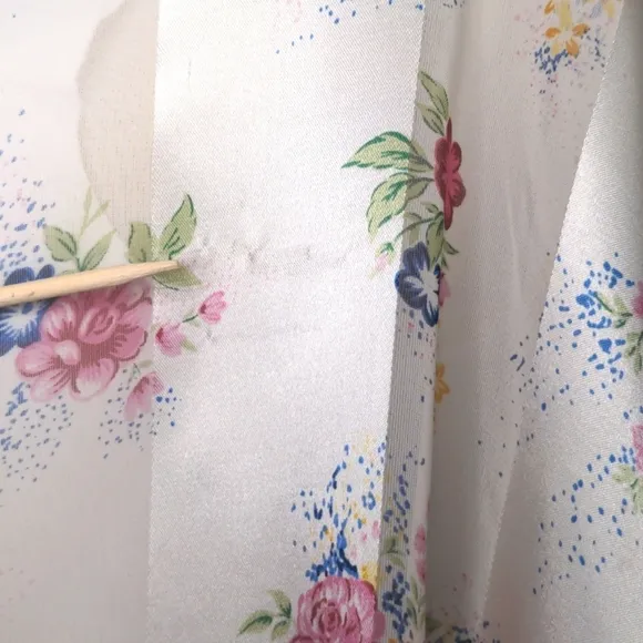 Victoria’s Secret Vintage 1980's Gold Label Floral Belted Robe Sheer Lingerie M