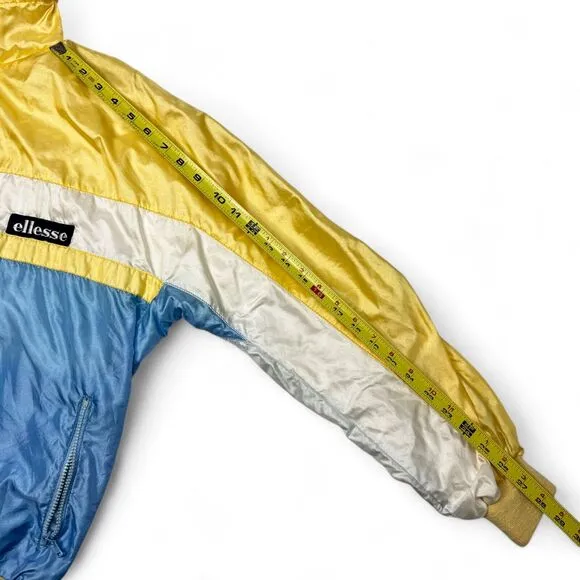 Vintage 80s Ellesse Women's Track Jacket Size 10 US Lined Satin Made in Italy