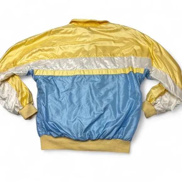 Vintage 80s Ellesse Women's Track Jacket Size 10 US Lined Satin Made in Italy