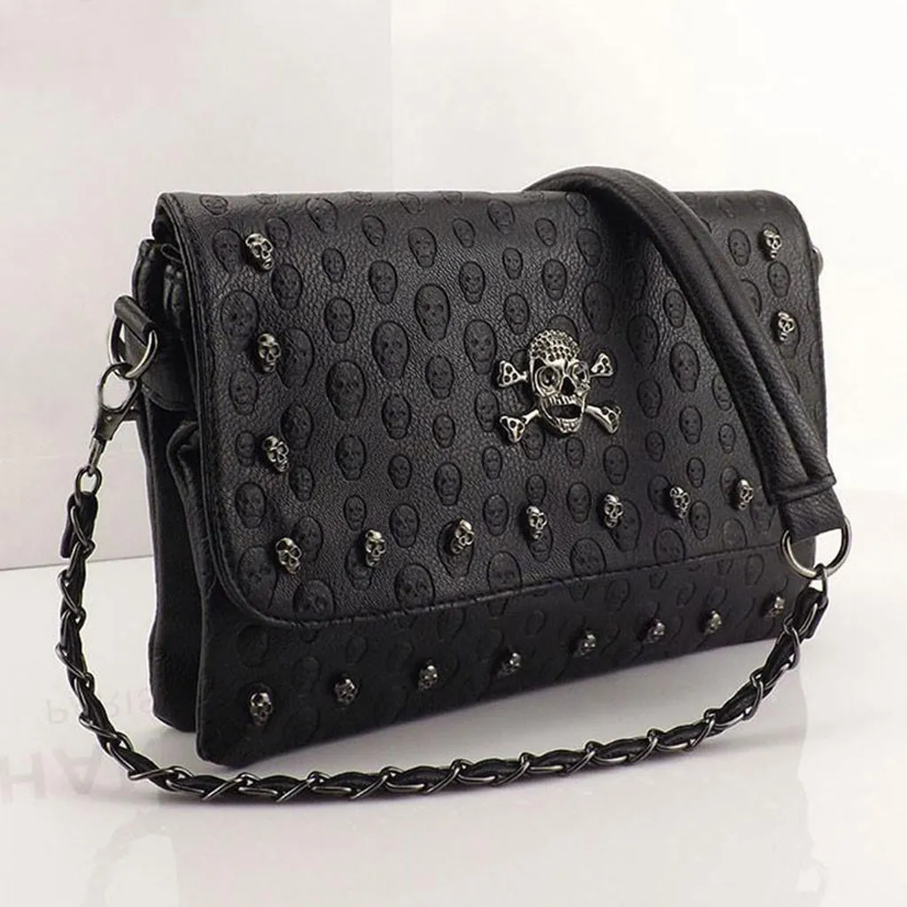 Vintage Fashionable Skull Women's Rivet Bag