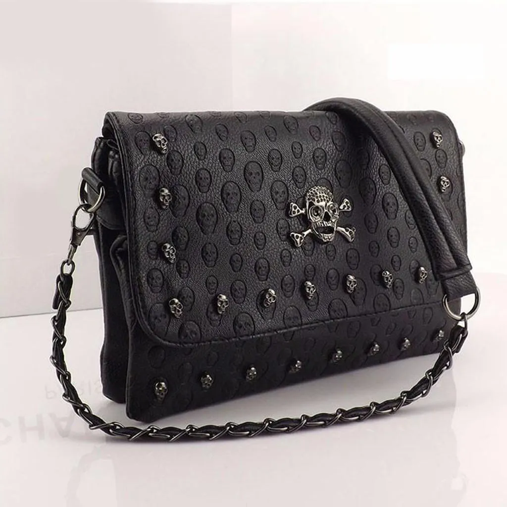Vintage Fashionable Skull Women's Rivet Bag