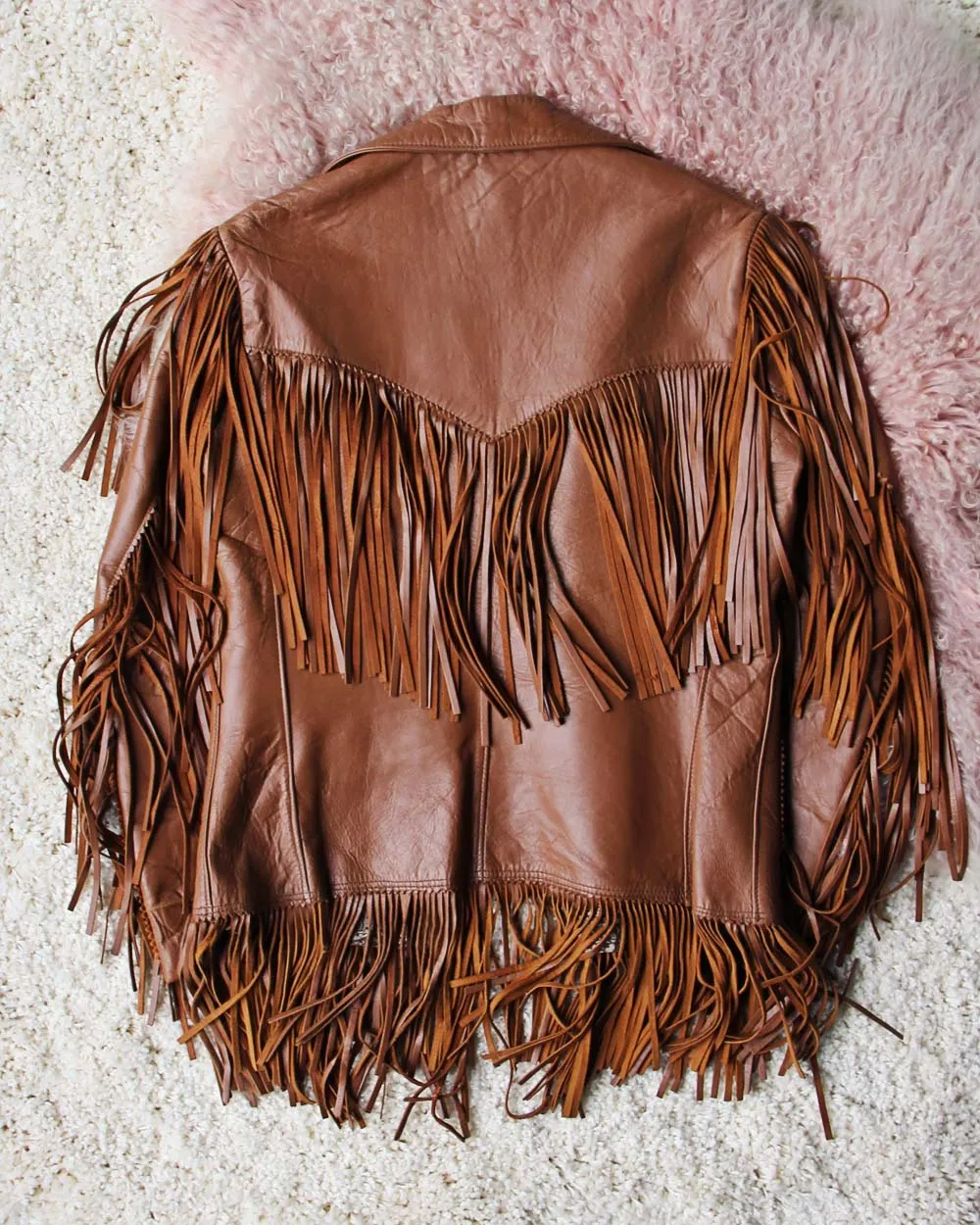 Vintage Fringe Leather Coat