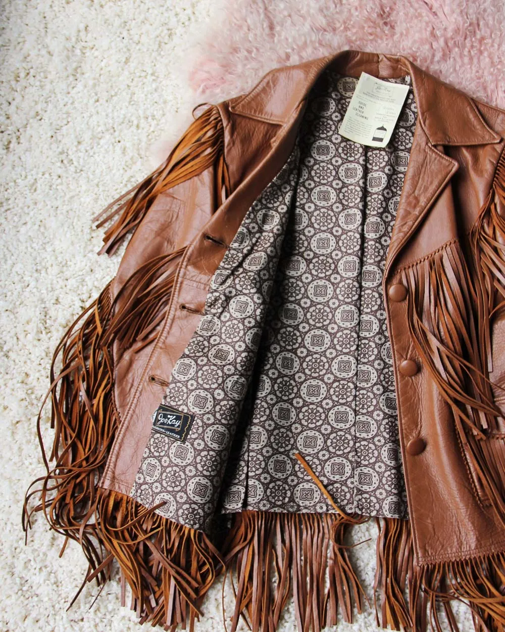 Vintage Fringe Leather Coat