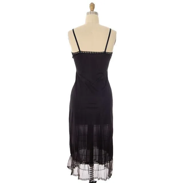 Vintage Full Slip Black Nylon Luxite by Holeproof 1940s Sz 34