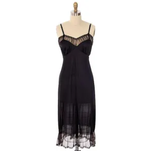 Vintage Full Slip Black Nylon Luxite by Holeproof 1940s Sz 34