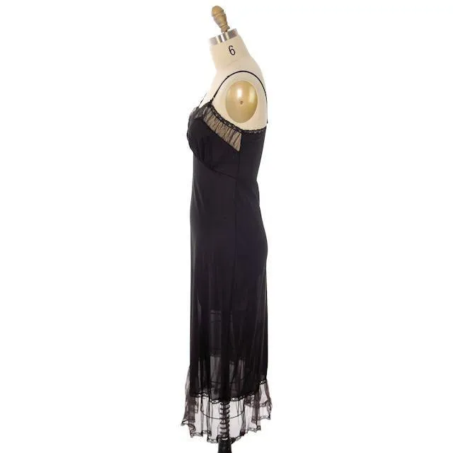 Vintage Full Slip Black Nylon Luxite by Holeproof 1940s Sz 34