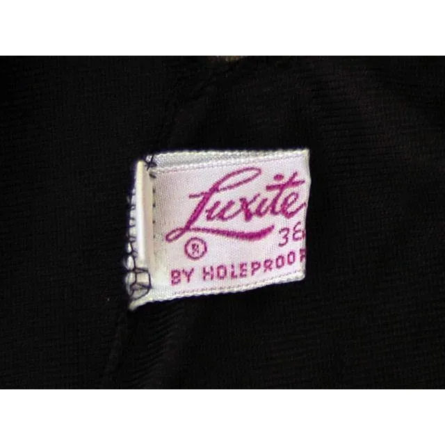 Vintage Full Slip Black Nylon Luxite by Holeproof 1940s Sz 34
