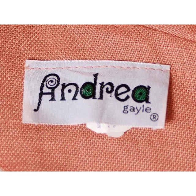 Vintage Linen Sheath Dress Apricot 1960s Andrea Gayle 36-34-37