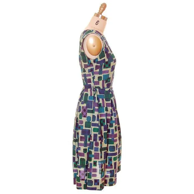 Vintage MCM 1950s Day Dress & Shorty Jacket Wally Classic All Cotton 1950s Pretty Print