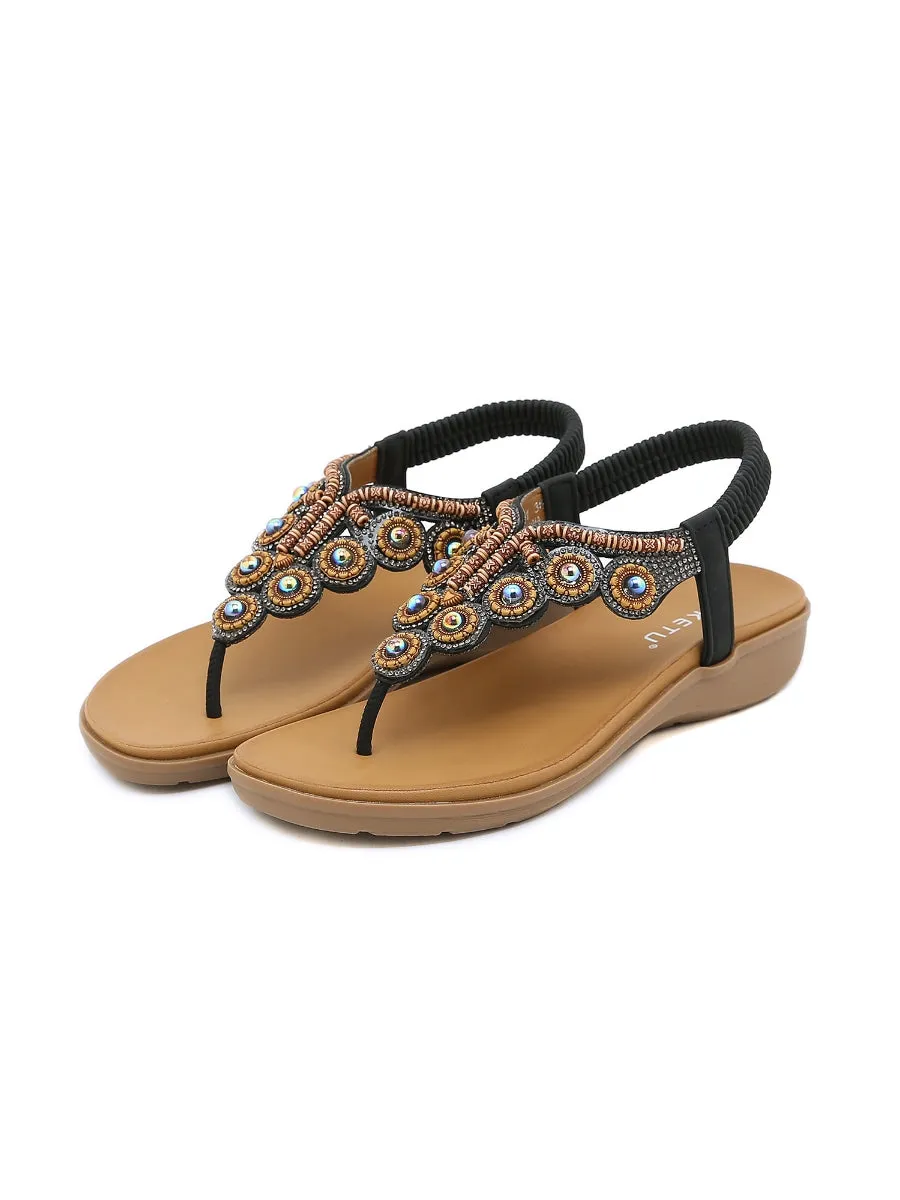 Vintage V-Strap Rhinestone Sandal