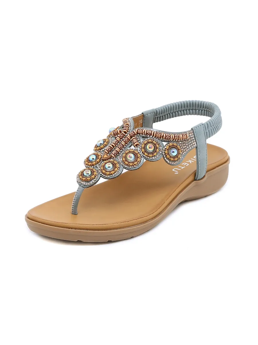 Vintage V-Strap Rhinestone Sandal