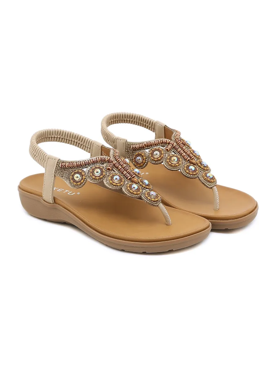 Vintage V-Strap Rhinestone Sandal