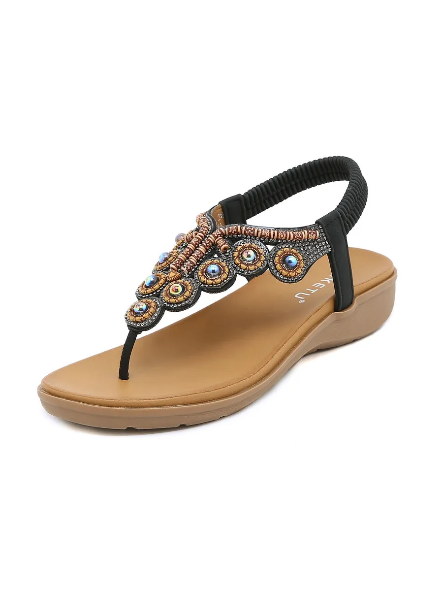 Vintage V-Strap Rhinestone Sandal