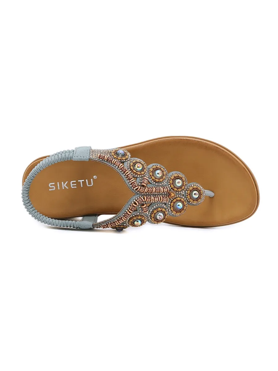Vintage V-Strap Rhinestone Sandal