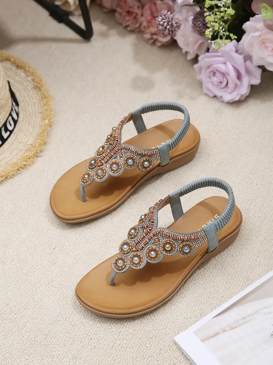 Vintage V-Strap Rhinestone Sandal
