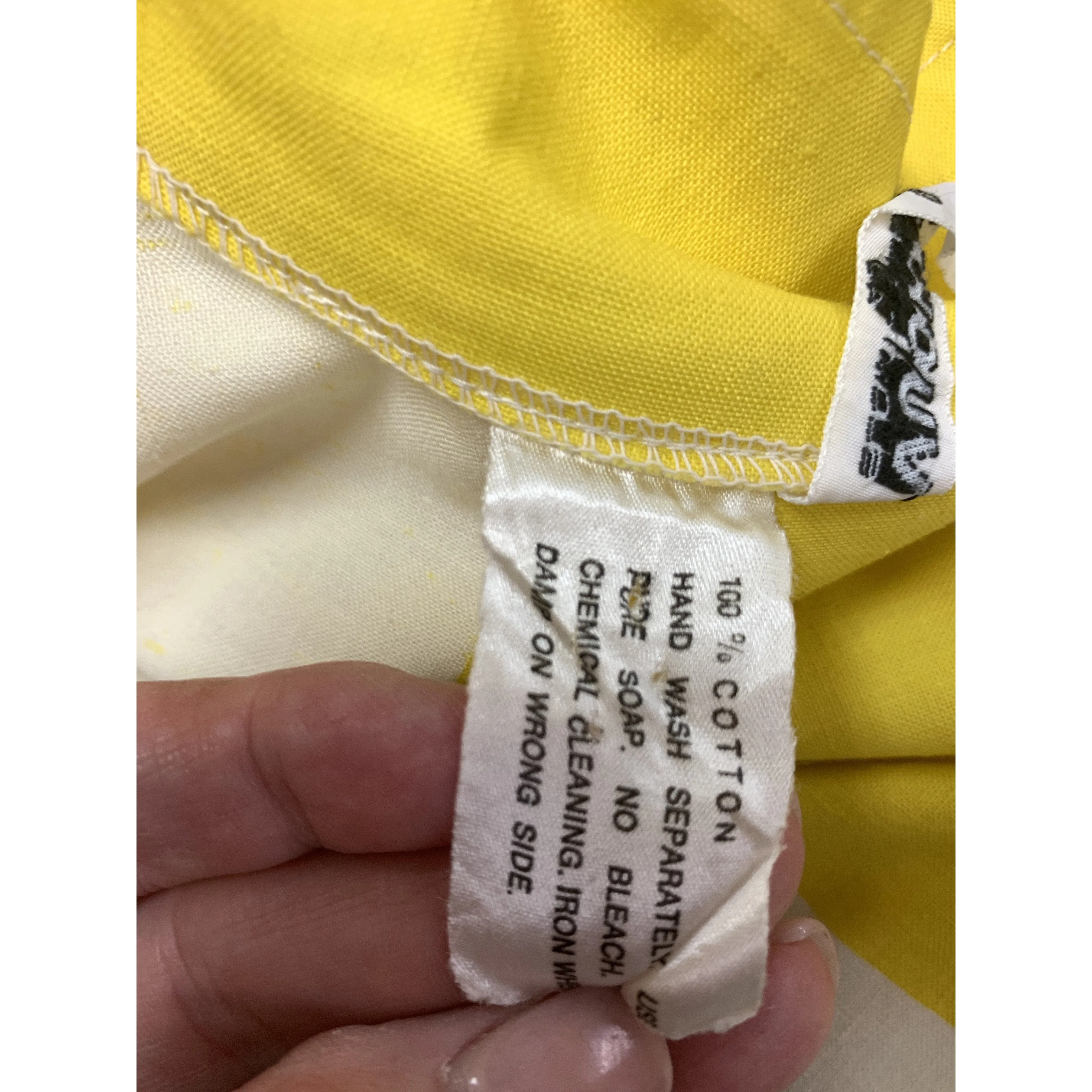 Vintage Vuokko Awning Stripe Gown, Iconic Style, Finnish Designer 1970s Yellow White