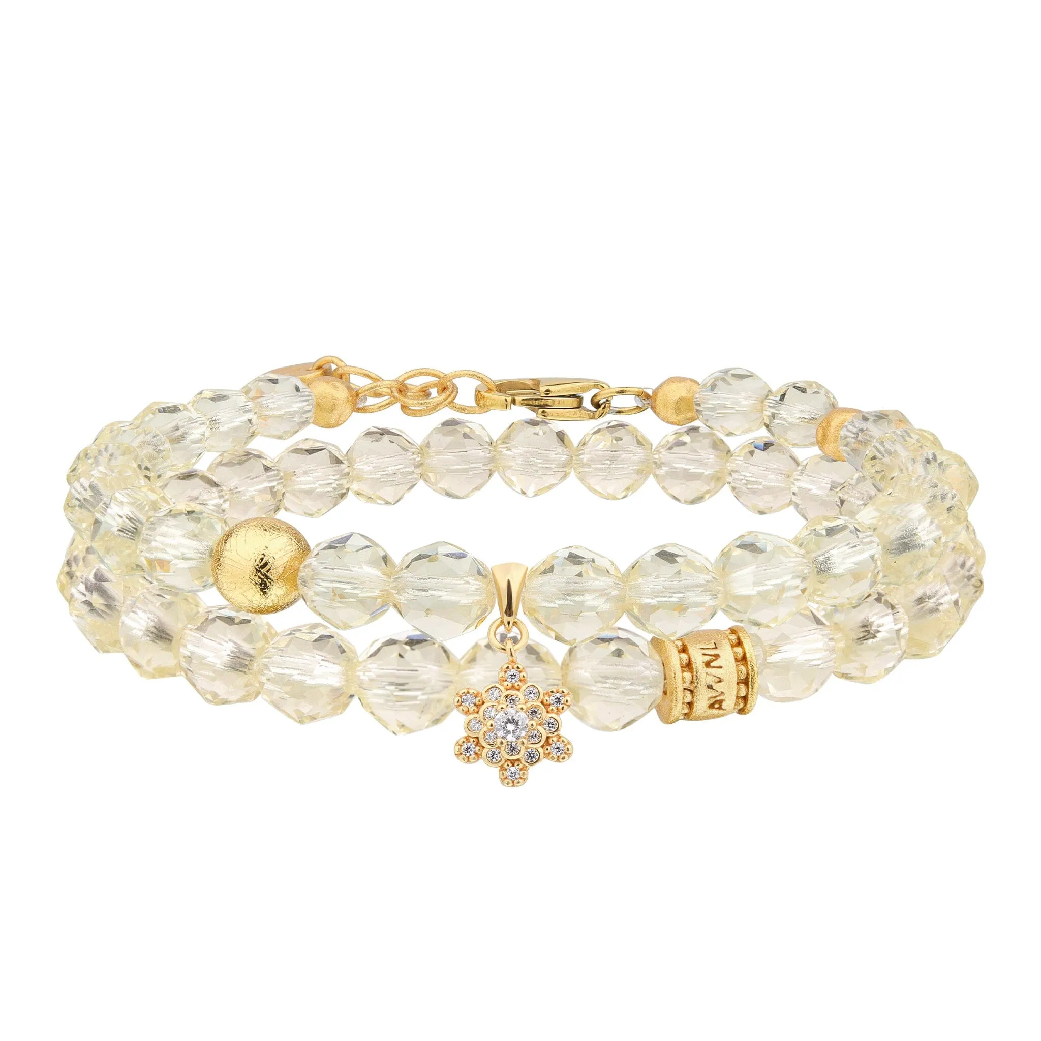 Violet Citrine & Meteorite Stacked Bracelet