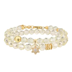 Violet Citrine & Meteorite Stacked Bracelet