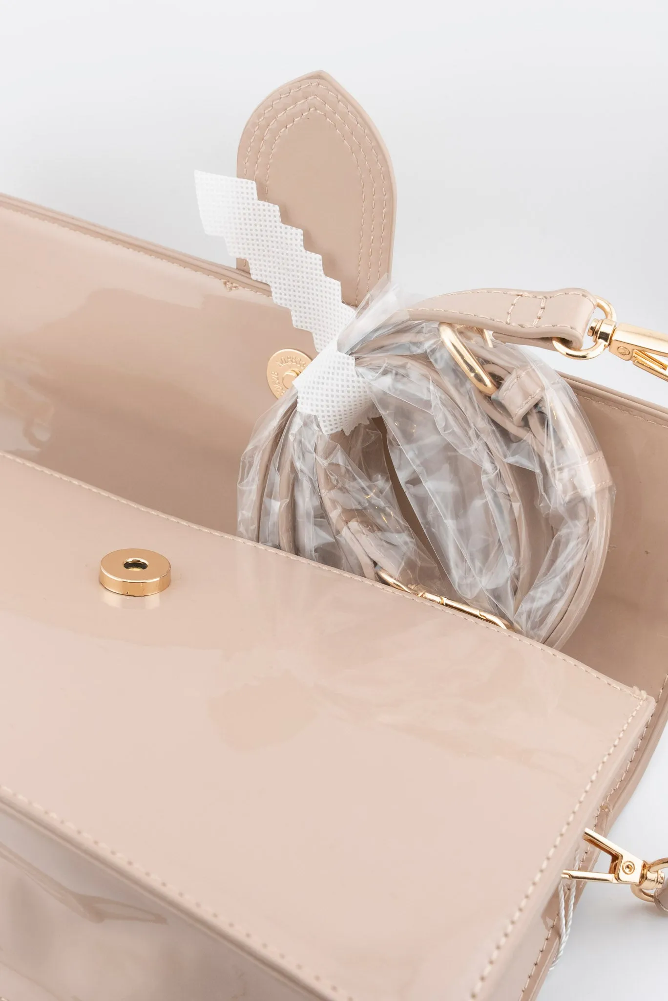 Violet Patent Bag in Natural