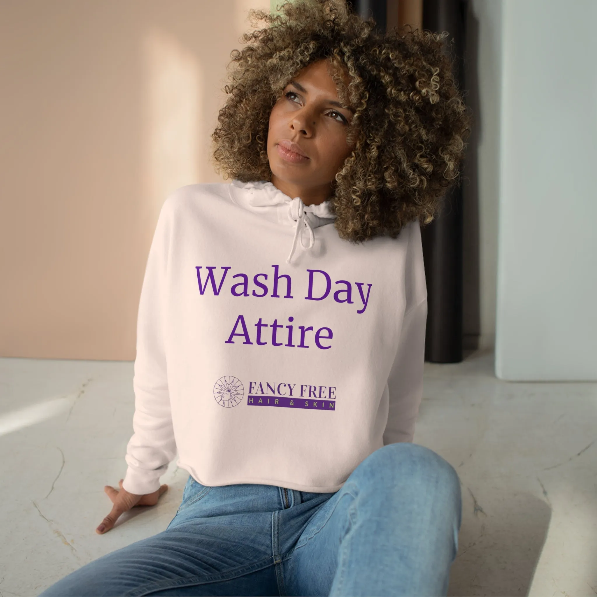 Wash Day Attire Crop Hoodie