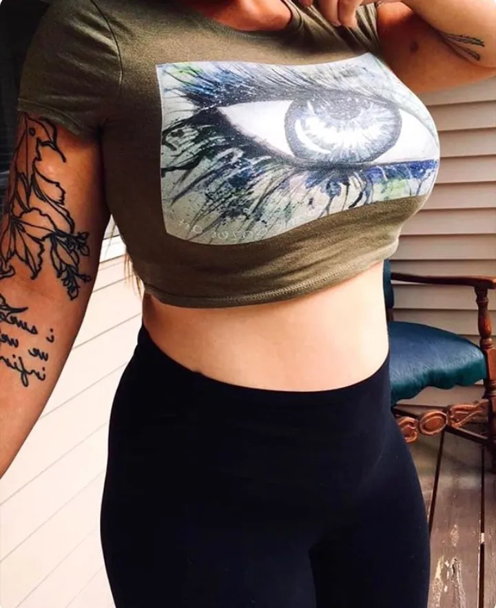Watercolor Eye II Women's Crop Top