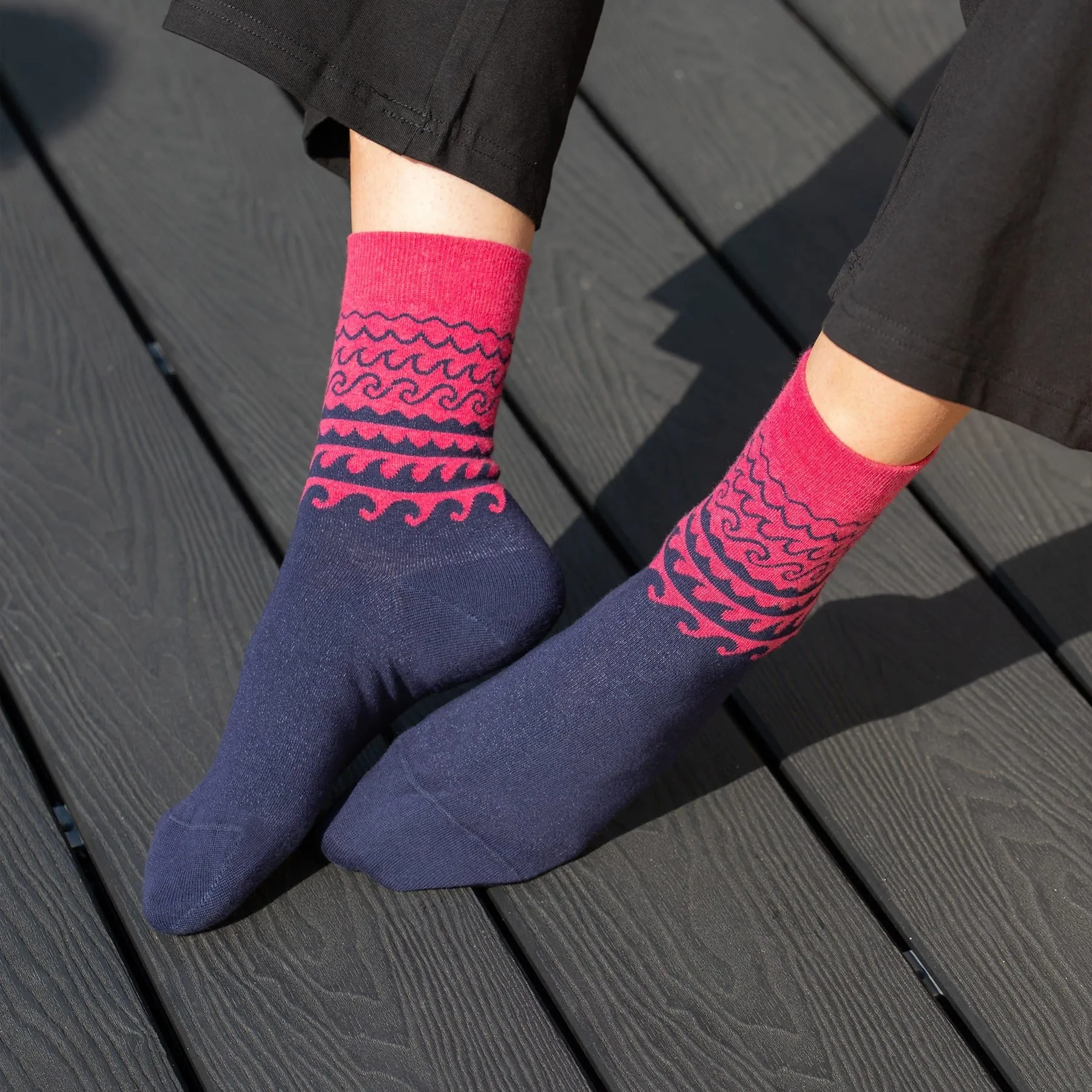 Wave Women's Organic Cotton Socks | Pink
