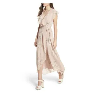 WAYF Polermo Dusty Blush Pink Floral Dress XL NEW Floaty Fairy Wrap