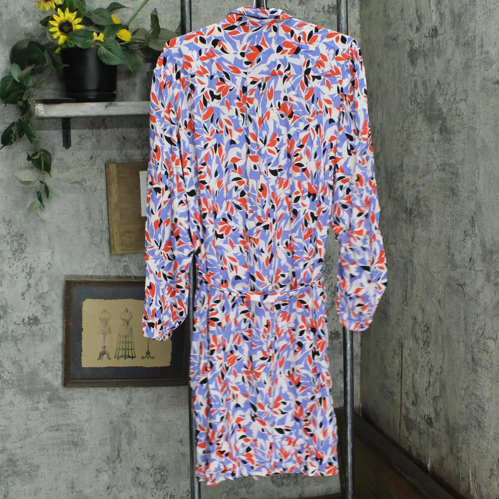 Well Worn Women's Collared Midi Dress with Pockets 1749069 Red Print 2XL