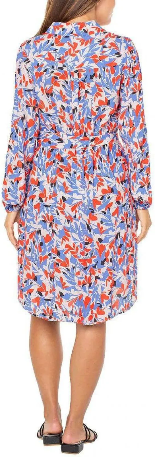 Well Worn Women's Collared Midi Dress with Pockets 1749069 Red Print 2XL