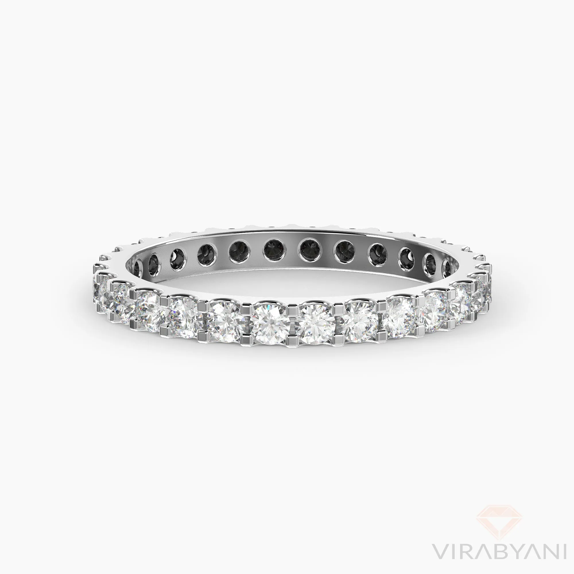 White & Black Diamond Eternity Band Classic Low Setting Style