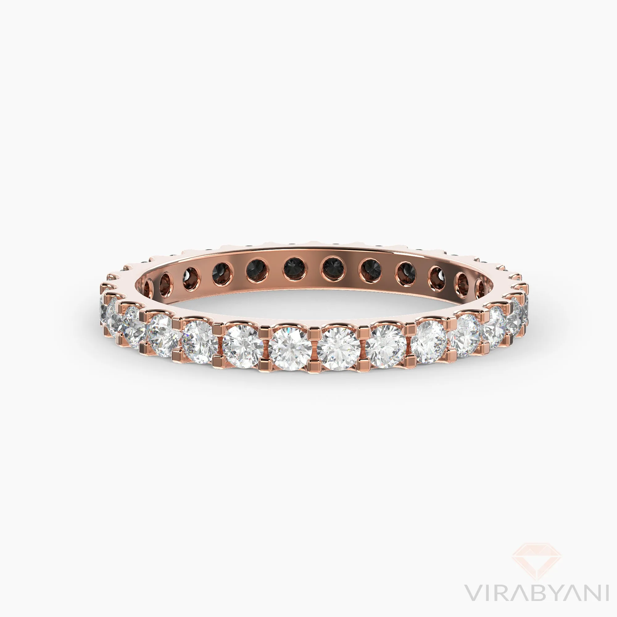 White & Black Diamond Eternity Band Classic Low Setting Style