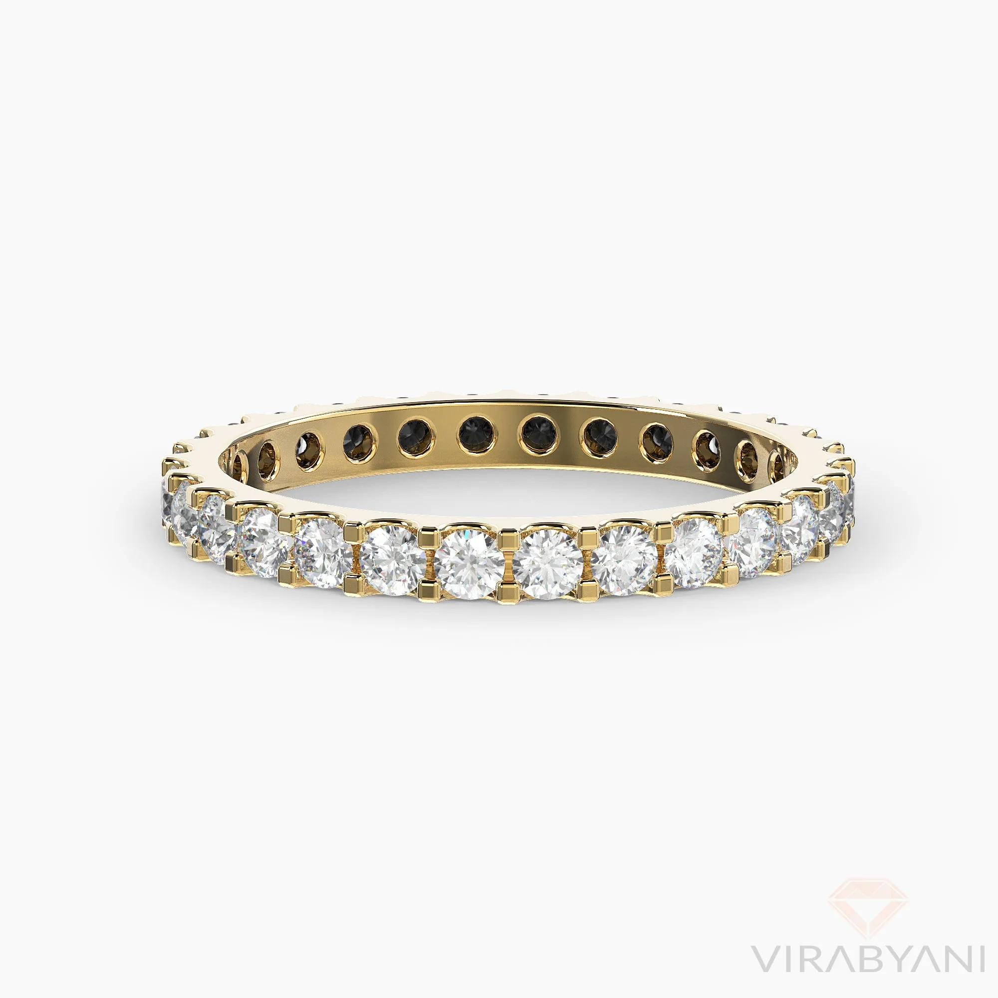 White & Black Diamond Eternity Band Classic Low Setting Style