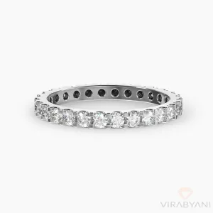 White & Black Diamond Eternity Band Classic Low Setting Style