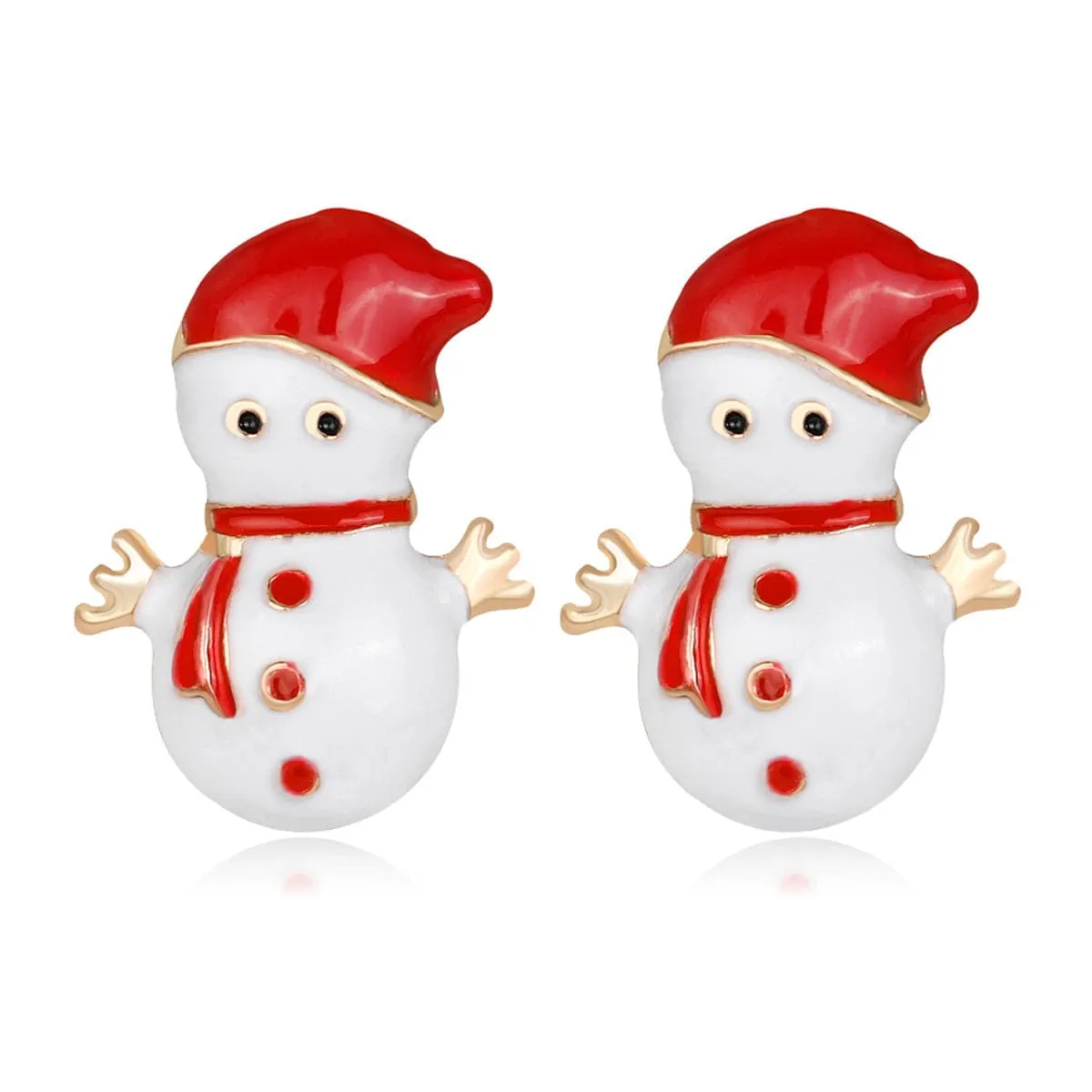 White & Bundled Snowman Stud Earrings