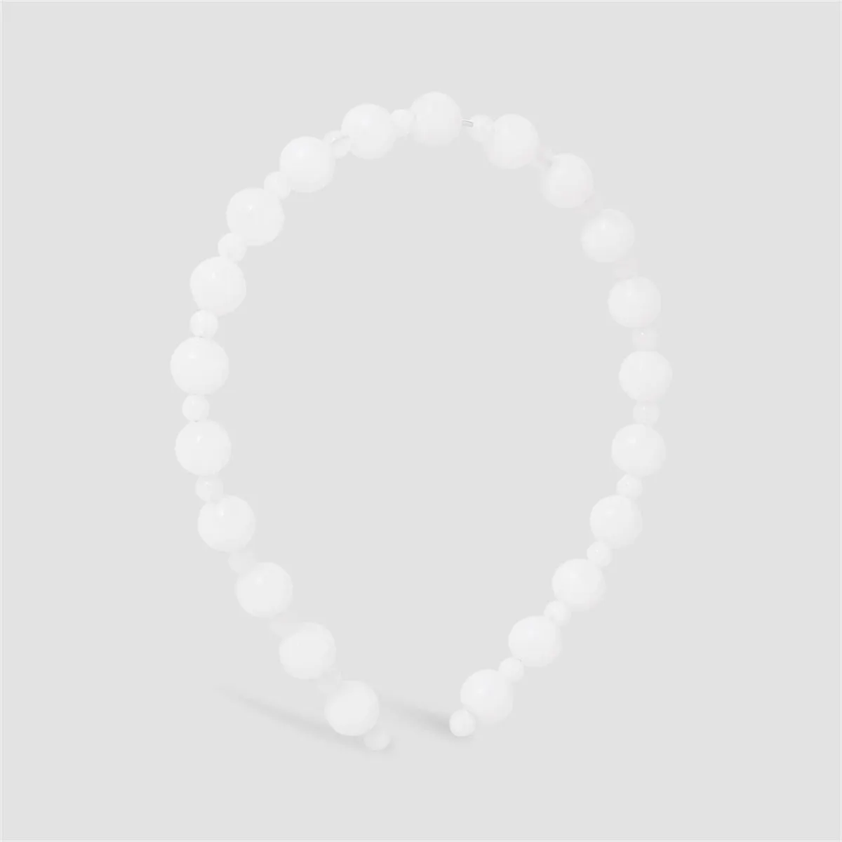 White Beaded Hard Headband
