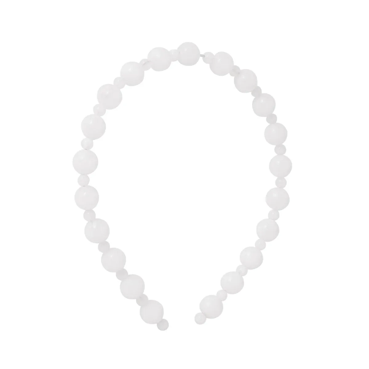 White Beaded Hard Headband
