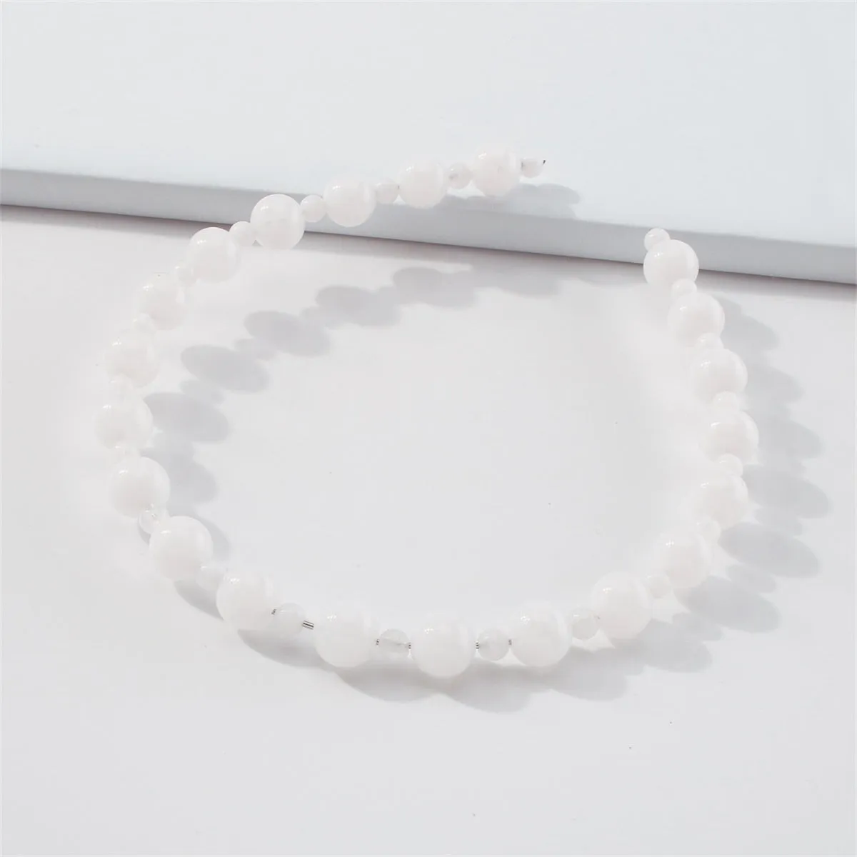 White Beaded Hard Headband
