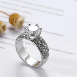 White Crystal & Cubic Zirconia Cocktail Ring