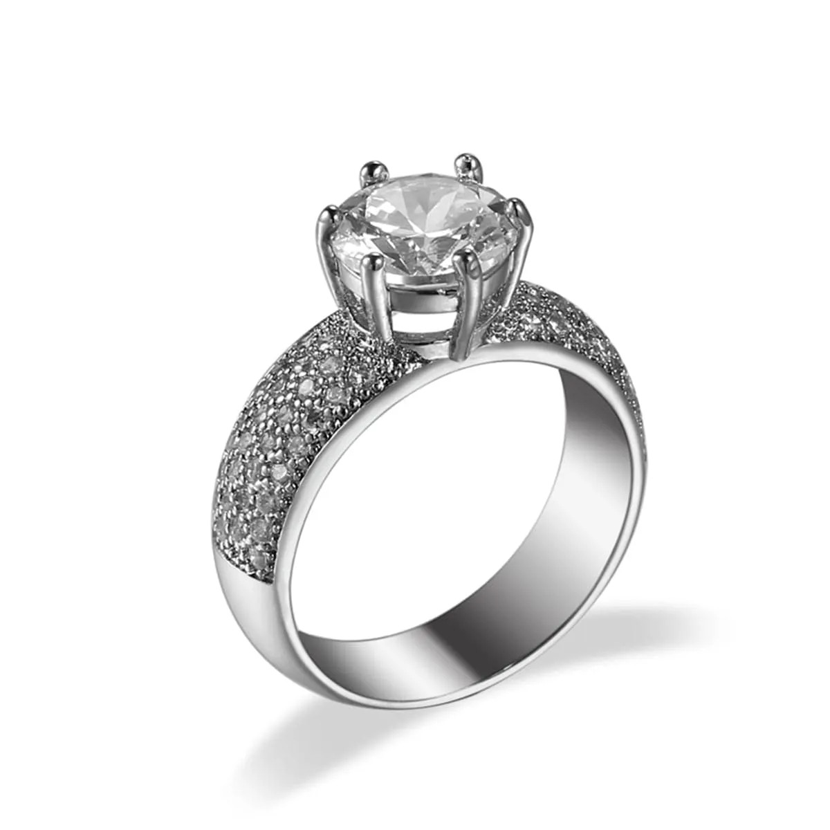 White Crystal & Cubic Zirconia Cocktail Ring