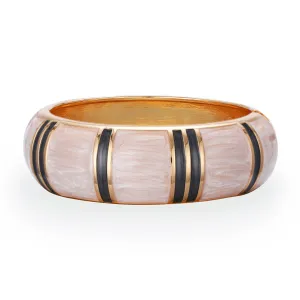White Enamel & 18K Gold-Plated Bamboo Bangle