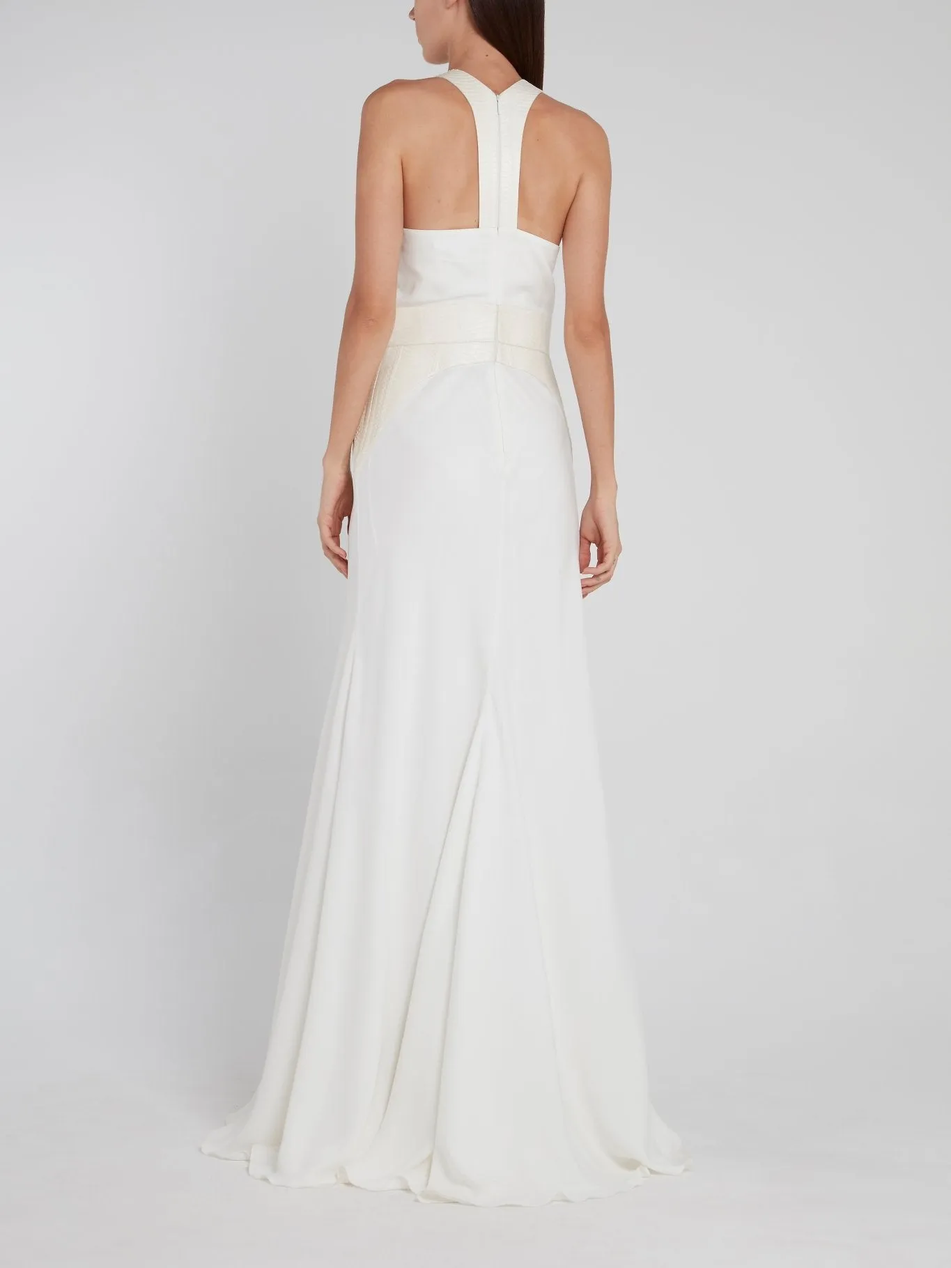 White Multi-Bead Halter Maxi Dress