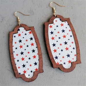 White Multicolor Polystyrene & Wood 18K Gold-Plated Star Oval Drop Earrings
