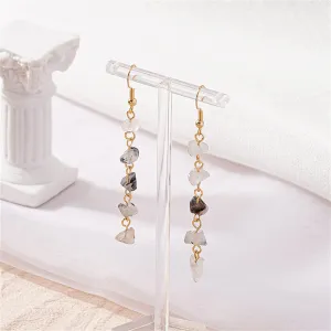White Resin & 18K Gold-Plated Linear Drop Earrings