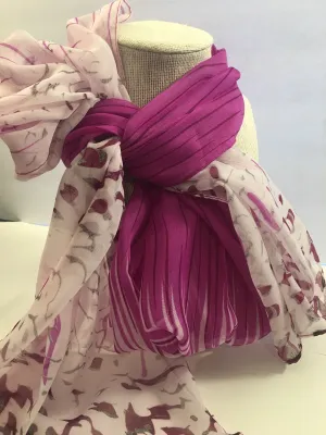 Women's 100% Polyester Chiffon Scarf, Fashionable, Floral 60 x 18 Inches