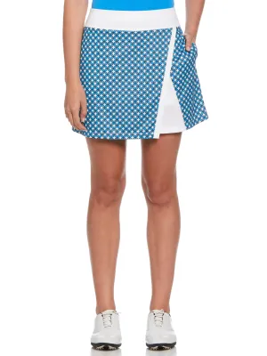 Women's 16" Floral Geo Print Wrap Golf Skort