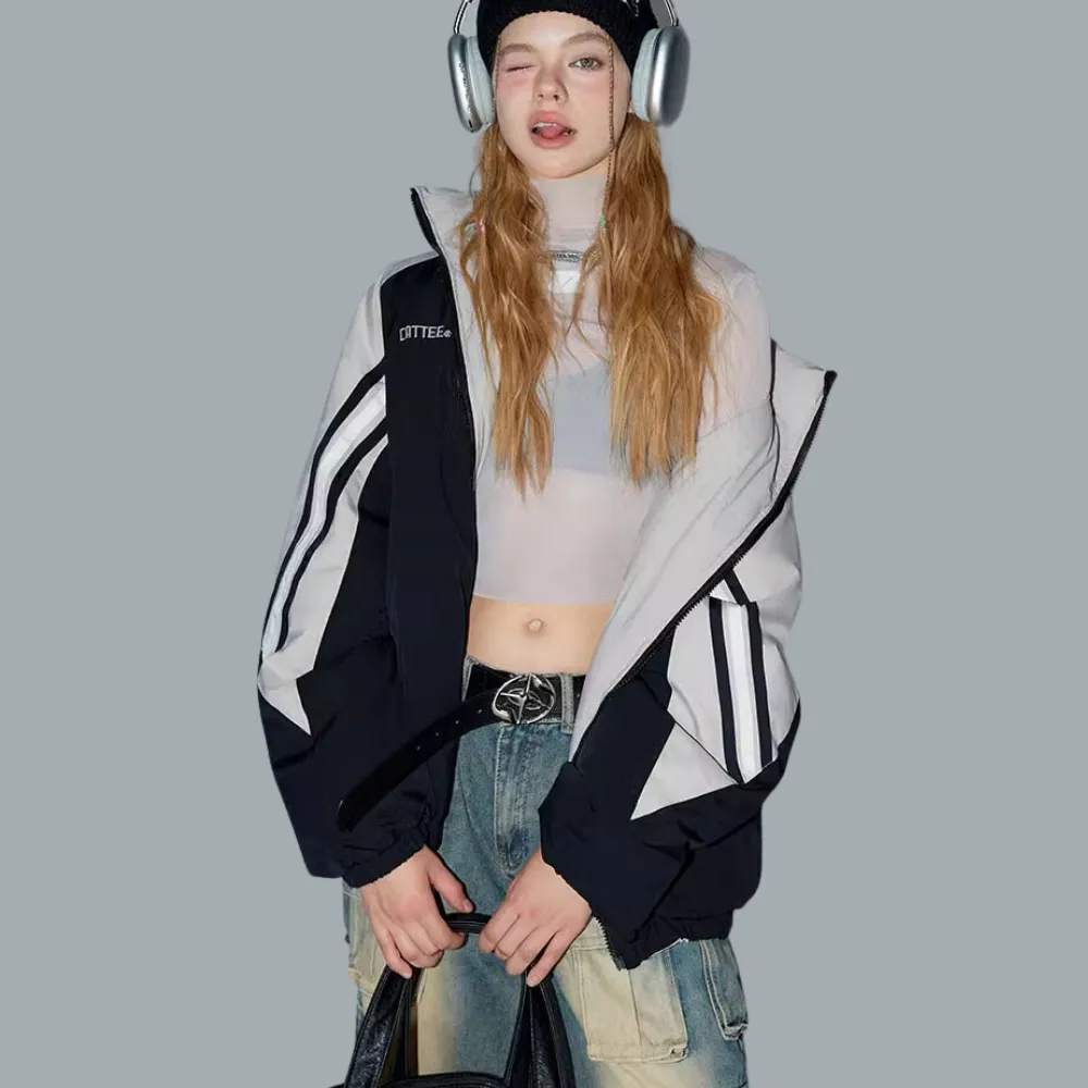 Women's American Contrast Color Reversible Coat